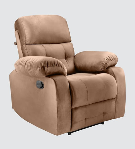 Single Seater Recliner Sofa Recliner Chair 1 Seater Sofa Chair | Manual Recliner for Living Room (Brown)