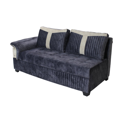 Cozy L Shape Fabric 8 Seater Sofa Blue