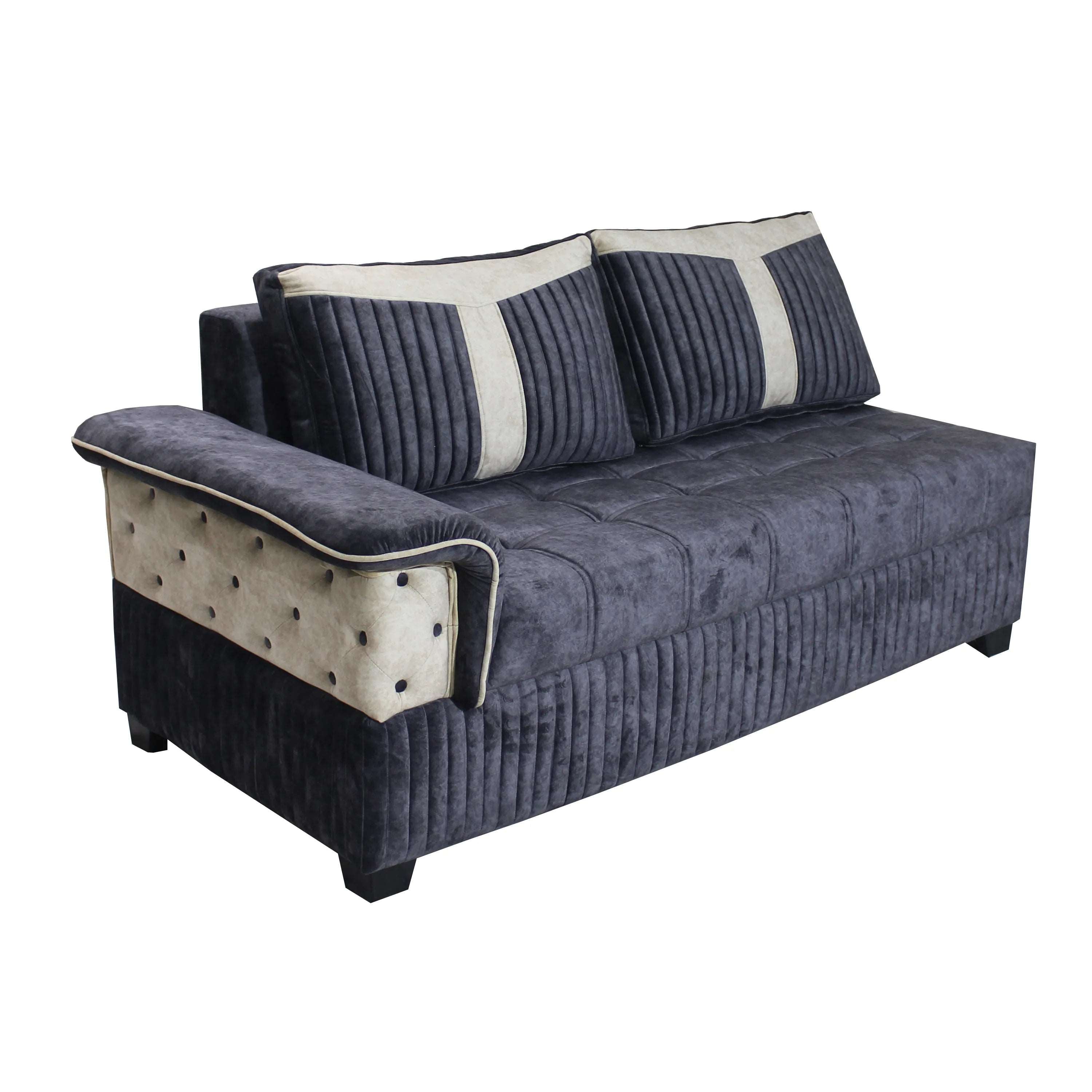 Cozy L Shape Fabric 8 Seater Sofa Blue