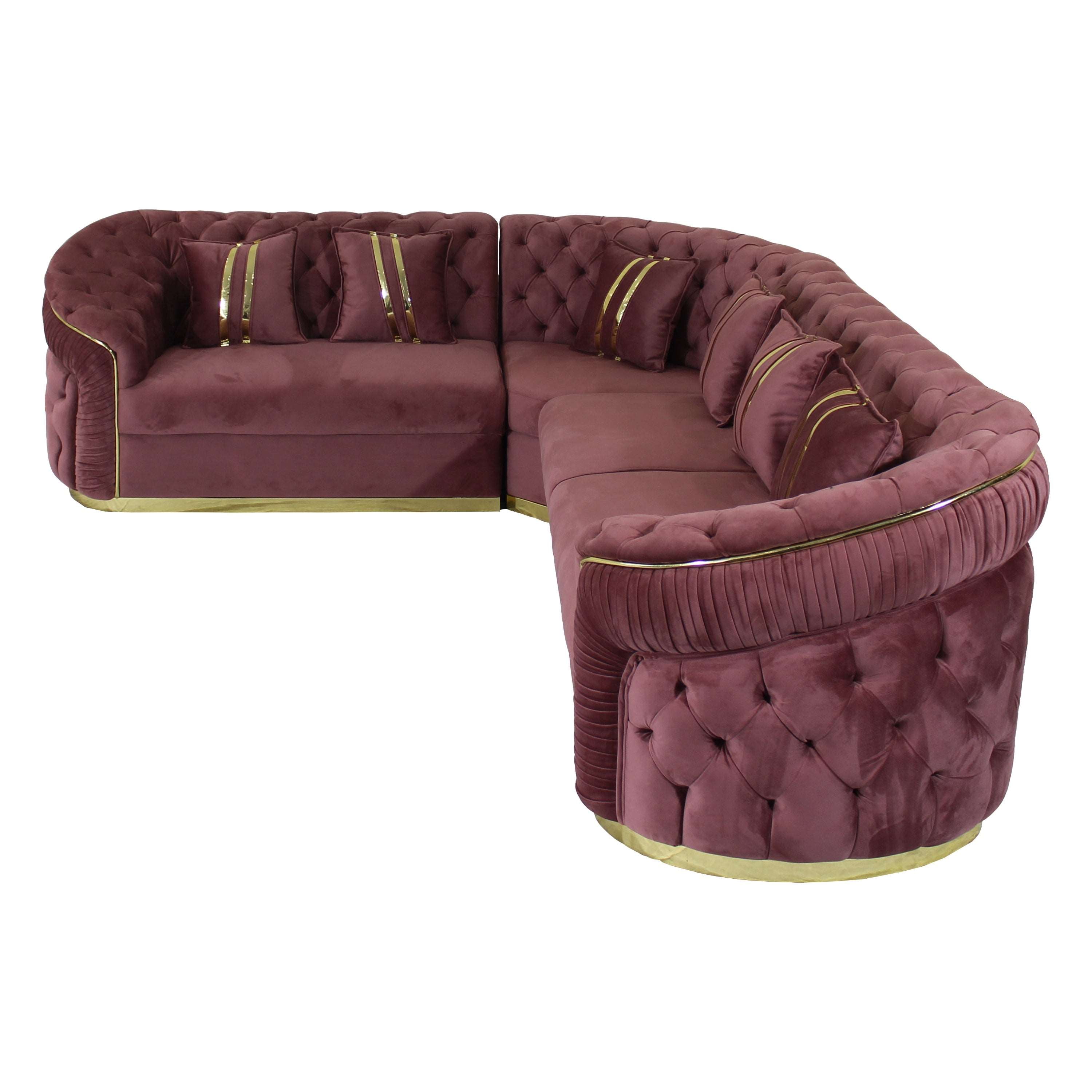 Goldwin Velvet Fabric 5 Seater Sofa Set