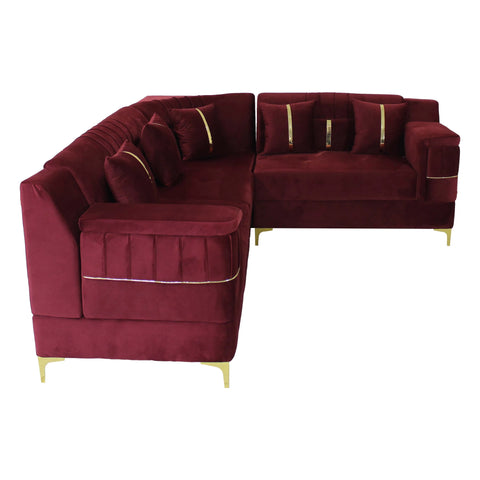 Dennis L-Shaped Fabric 5 Seater Sofa