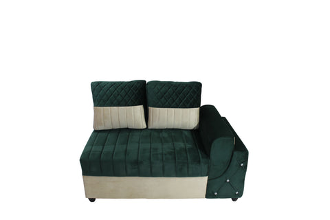 Torquo L Shape Fabric 8 Seater Sofa Set Green