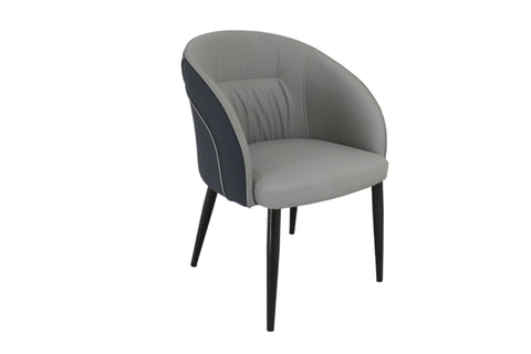 Metal Frame Cushioned Dining Chair (Grey)