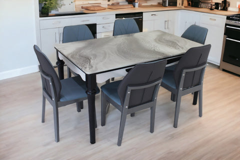 Oyster 6 Seater Dining Set with Solid Wood Chair