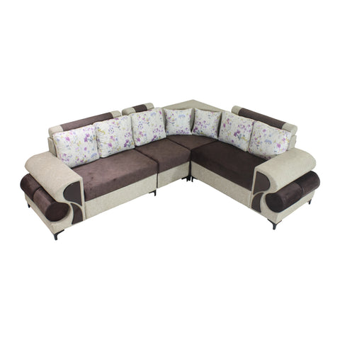 Fressia L Shaped Sofa Set with Pillow & Puffy