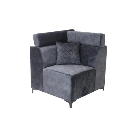 Alvinston 5 Seater L Shaped Fabric Sofa Set (Blue)