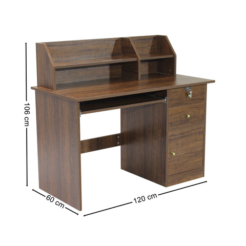 Dario Study Table with Shelf Drawer & Cabinet