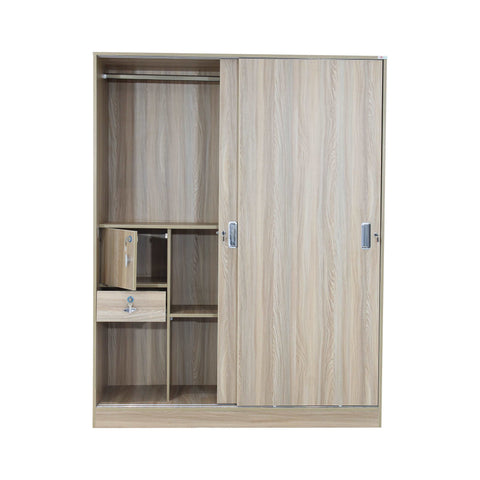 Maple Bedroom Set With King Size Box Storage Bed, Sliding Wardrobe & Dressing Table